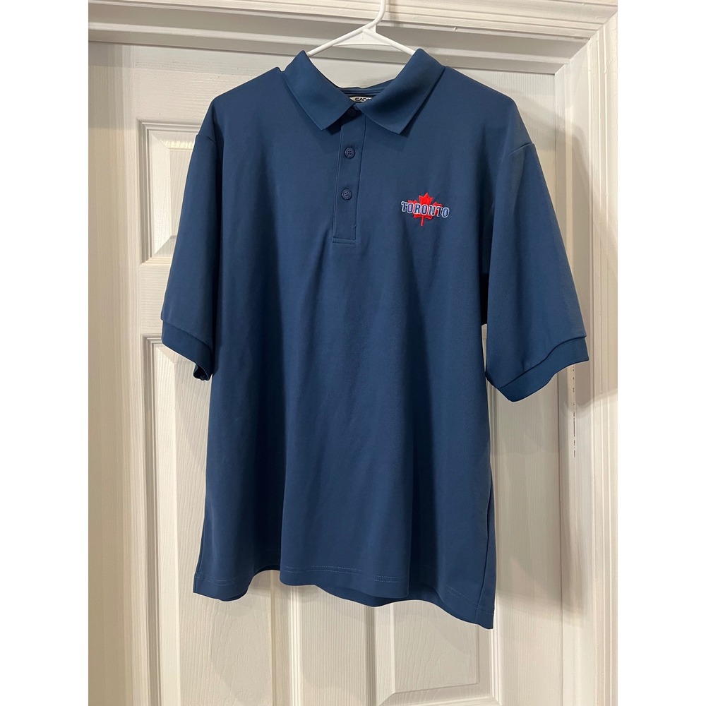 Canada Golf Collection Toronto Polo Shirt Maple Leaf Logo Blue M‎